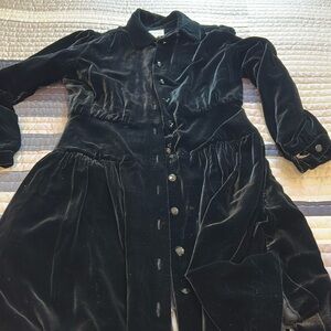 Black velvet dress from Anthropology